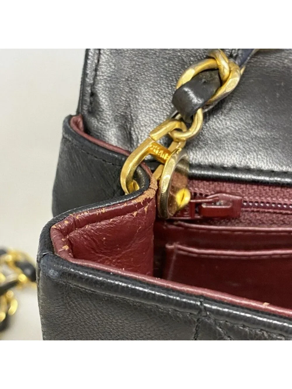 Chanel Shoulder Bag Diana Lambskin Black Gold